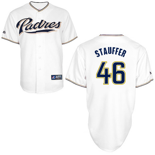 Tim Stauffer #46 Youth Baseball Jersey-San Diego Padres Authentic Home White Cool Base MLB Jersey